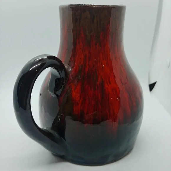 Red/Orange/Black Drip Glaze  Water/Juice Pitcher - Picture 6 of 8